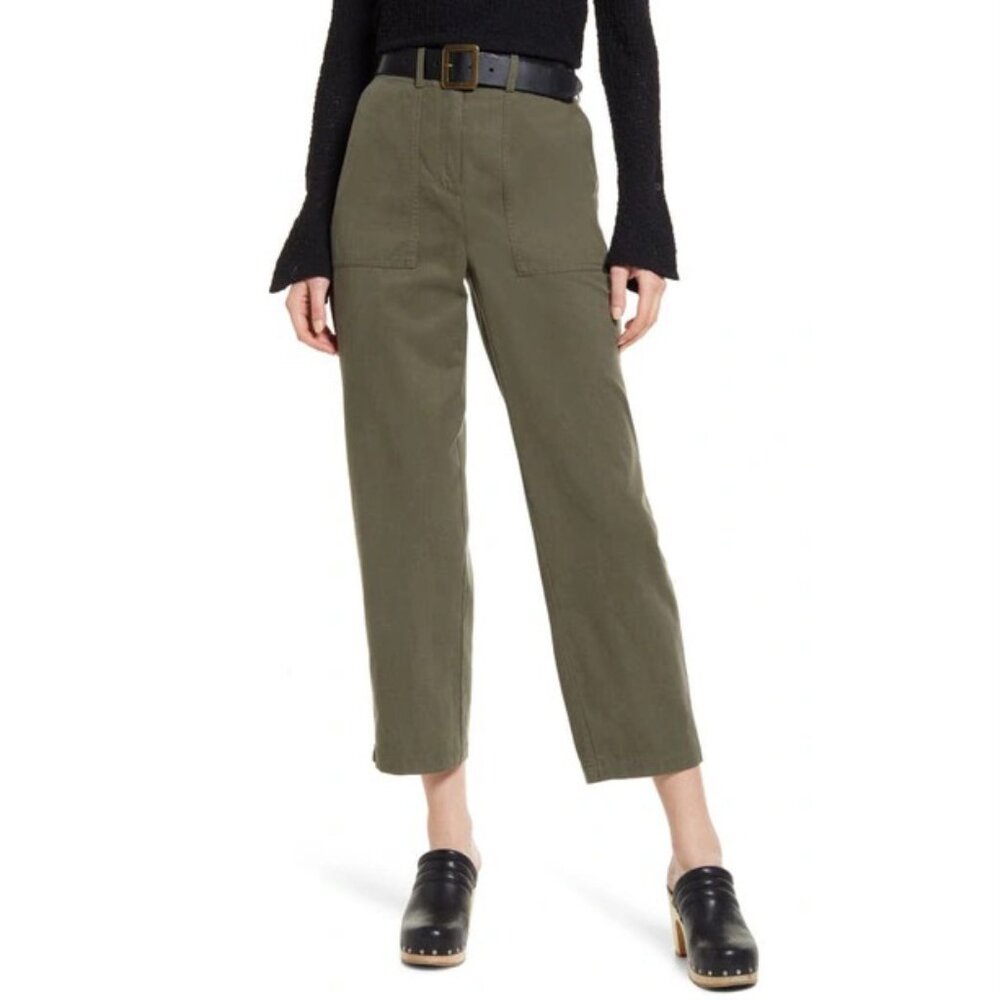 Treasure & Bond Green High Rise Straight Leg Pants Size 10